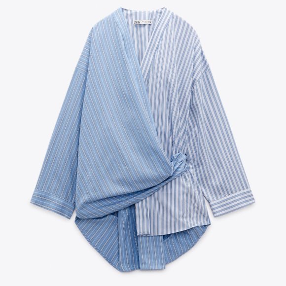 NWT - Zara Poplin Wrap Shirt - Picture 3 of 3